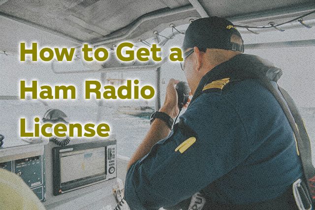 Boater using a ham radio